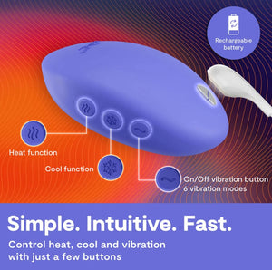 We-Vibe Temp Heating & Cooling Lay-on Vibrator Lavender Blue or Tangerine