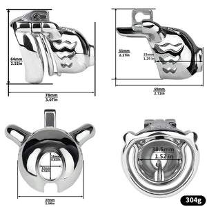 Stainless Steel Weighted Prince Albert Chastity Cage with Belt #262C For Him - Chastity Devices Buy Sex Toys in Singapore LoveisLove U4Ria