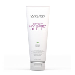 Wicked Simply Hybrid Jelle Lubricant 4oz (Enhanced with Olive Leaf Extract - Propylene Glycol Free)