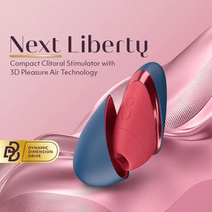 Womanizer Next Liberty Clitoral Air Stimulator Blue Red or Vibrant Pink Main Product View