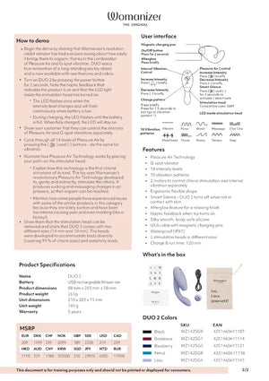 Womanizer Duo 2 Pleasure Air Dual Clitoral & G-spot Stimulator (Free Womanizer Affirmation Cards)