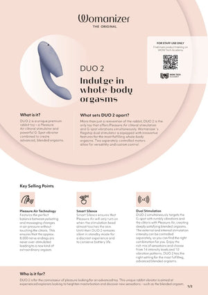 Womanizer Duo 2 Pleasure Air Dual Clitoral & G-spot Stimulator (Free Womanizer Affirmation Cards)