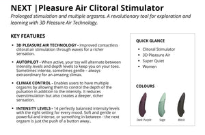 Womanizer Next Rechargeable Clitoral Stimulator with 3D Pleasure Air Technology (Free Womanizer Affirmation Cards, Candle & Boobs Necklace - Worth SGD74++!)