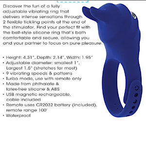 Zero Tolerance Adjustable Fun Ring Vibrating Cock Ring with Remote Cock Rings - Vibrating Cock Rings Buy in Singapore LoveisLove U4Ria