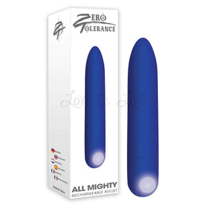 Zero Tolerance All Mighty Rechargeable Bullet Vibrator Blue Buy in Singapore LoveisLove U4Ria 