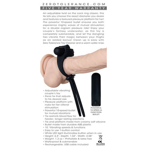 Zero Tolerance Black Tie Affair Adjustable Vibrating Cock ring Buy in Singapore LoveisLove U4Ria 