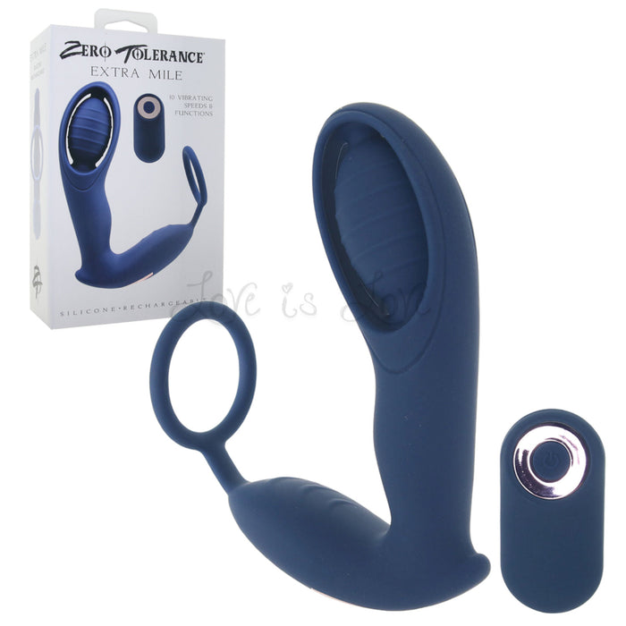 Zero Tolerance Extra Mile Remote Controlled Cock Ring Dual Motor Vibrating Prostate Massager