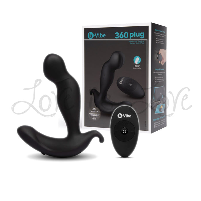 b-Vibe 360 Rotating and Vibrating Remote Control Plug Black