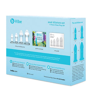 b-Vibe Glass Anal Dilators Set of 4 Glass Anal Plugs