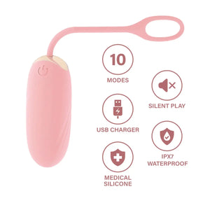 Blush Blossom Vibrating Bullet with Loop Pull Cord Vibrators - Bullet & Egg Buy Sex Toys in Singapore LoveisLove U4Ria