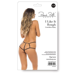 Rene Rofe I Like It Rough Crotchless Panty S/M Black or Burgundy  For Her - Women's Sexy Wear Buy Sex Toys in Singapore LoveisLove U4Ria
