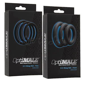 Doc Johnson OptiMale 3 C-Ring Set Thin or Thick Cock Rings - Cock Ring Sets Buy Sex Toys in Singapore LoveisLove U4Ria