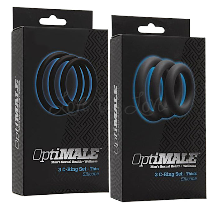 Doc Johnson OptiMale 3 C-Ring Set Thin or Thick