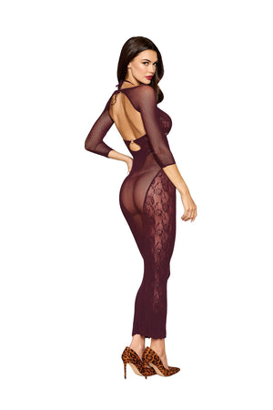 Dreamgirl 0523 Cherry Lacquer Bodystocking Gown & Shrug For Her - Women's Sexy Wear Buy Sex Toys in Singapore LoveisLove U4Ria