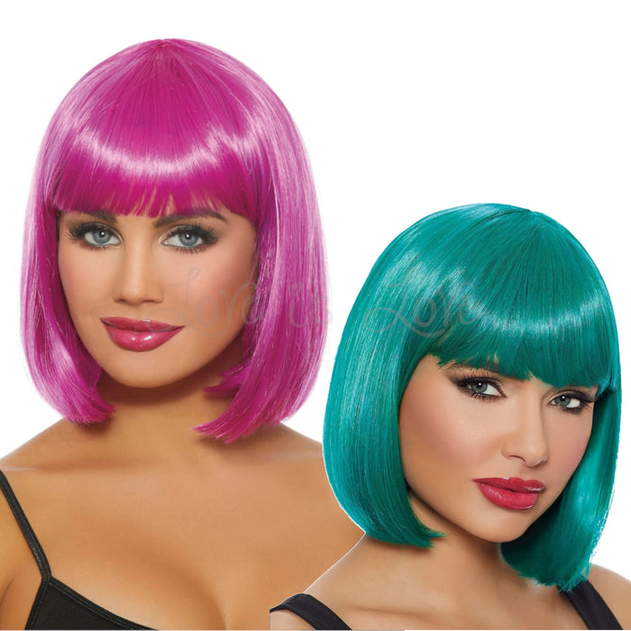 Dreamgirl Mid-Length Bob Wig Teal or Magenta