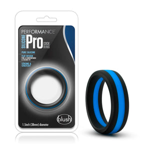 Blush Performance Silicone Go Pro Cock Ring Blue/Black or Black/Black Buy in Singapore LoveisLove U4Ria 