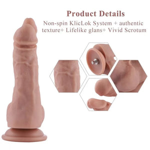 Hismith 7.7" Dual Penetration Silicone Dildo for KlicLok System Double Penetration Buy Sex Toys in Singapore LoveisLove U4Ria