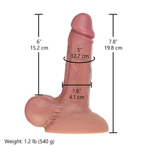 Hismith 7.8" Dual Layered Silicone Dildo with Lifelike Texture & Balls Dildo - Realistic Dildos Buy Sex Toys in Singapore LoveisLove U4Ria