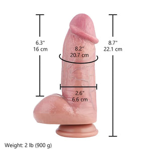Hismith 8.7" Fat Dual Density Silicone Dildo 8.4" in Girth with Realistic Texture Dildo - Realistic Dildos Buy Sex Toys in Singapore LoveisLove U4Ria