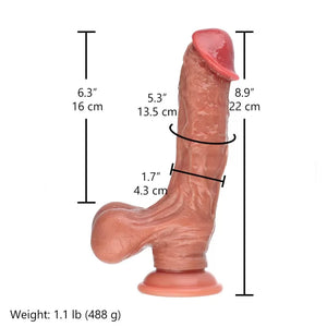 Hismith 8.9" Dual-density Silicone Dildo with Realistic Texture & Balls Dildo - Realistic Dildos Buy Sex Toys in Singapore LoveisLove U4Ria
