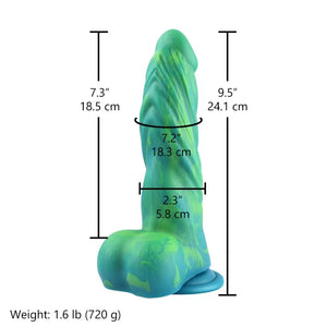 Hismith 9.5" Silicone Fantasy Dildos with Protruding Lines & Tapered Head Dildos - Large & Unique Dildos Buy Sex Toys in Singapore LoveisLove U4Ria