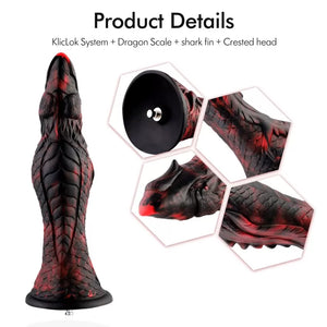 Hismith Evil Fisher 10" Silicone Fantasy Dildo with Suction Cup & Removable Kliclok Dildos - Large & Unique Dildos Buy Sex Toys in Singapore LoveisLove U4Ria
