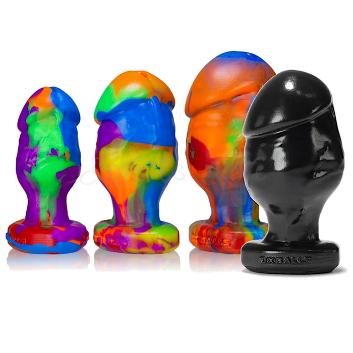 Oxballs Honcho 1 or 2 or 3 Buttplug Black or Rainbow Swirl