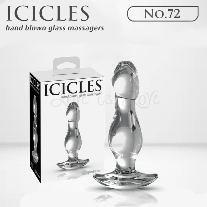 Icicles No. 72 Glass Anal Plug Clear