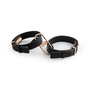 Crave ICON Cuff Stainless Steel & Leather Bracelets Black/Rose Gold or Tan/Gold Buy in Singapore LoveisLove U4Ria