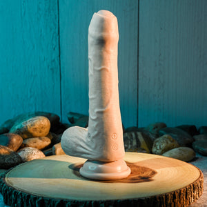 Evolved Peek A Boo Uncircumcised Vibrating 8" Silicone Dildo with Power Turbo Mode Light or dark Vibrators - Realistic Vibrators Buy in Singapore LoveisLove U4Ria 