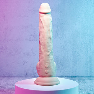 Evolved Thrust In Me Remote Thrusting Vibrating 9.25" Silicone Dildo Light or Brown