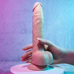 Evolved Thrust In Me Remote Thrusting Vibrating 9.25" Silicone Dildo Light or Brown