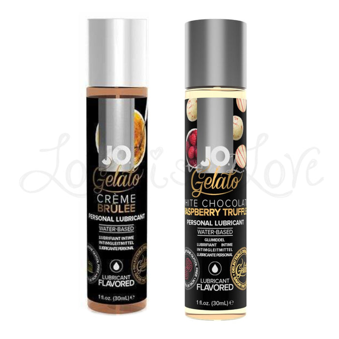 System JO Gelato Flavored Water-Based Personal Lubricant Creme Brulee or White Chocolate Raspberry Truffle