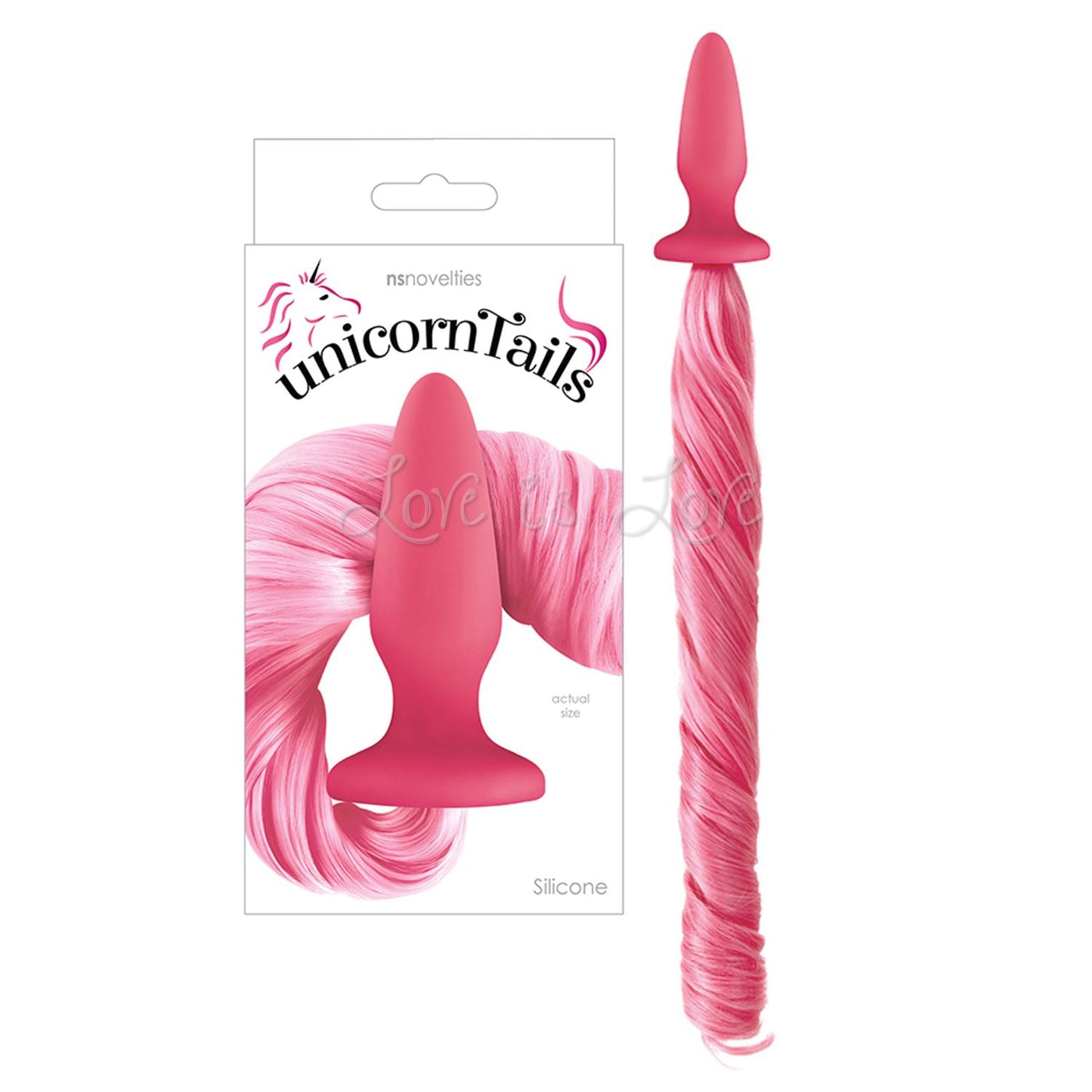 NS Novelties Unicorn Tails Silicone Butt Plug Rainbow or Pink Love is Love NS Novelties Unicorn Tails Silicone Butt Plug Rainbow or Pink Love is Love