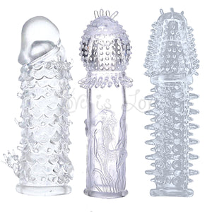 Transparent Penis Nubby Textured Extension Sleeve