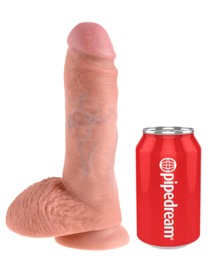 King Cock 8 Inch Cock with Balls Flesh or Tan (Authorized Dealer)