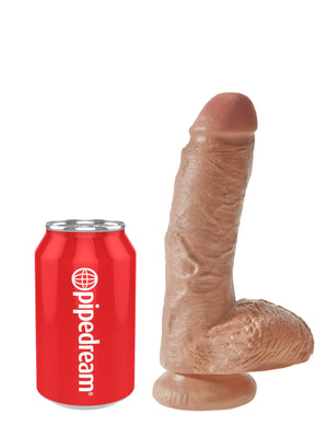 King Cock 8 Inch Cock with Balls Flesh or Tan (Authorized Dealer)
