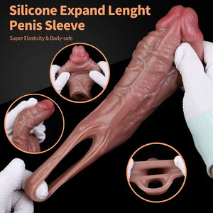 Echestratus Lifelike Silicone Penis Sleeve 5.5 Inch For Him - Penis Sheath/Sleeve Buy Sex Toys in Singapore LoveisLove U4Ria