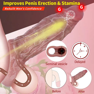 Pyrrhus Lifelike Silicone Penis Sleeve 6.7 Inch For Him - Penis Sheath/Sleeve Buy Sex Toys in Singapore LoveisLove U4Ria