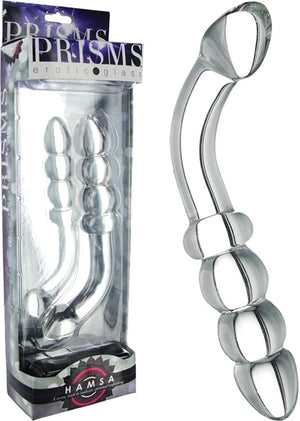 Prisms Erotic Glass Hamsa Glass Dildo Clear or Pink