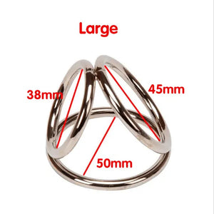 Chrome Plated Stainless Steel Cock Cage and Ball 3 Rings Small or Large  Buy in Singapore LoveisLove U4Ria 