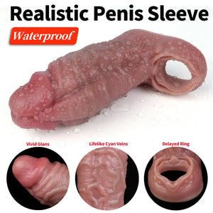 Echestratus Lifelike Silicone Penis Sleeve 5.5 Inch For Him - Penis Sheath/Sleeve Buy Sex Toys in Singapore LoveisLove U4Ria