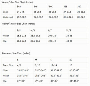 Rene Rofe size chart For Her - Women's Sexy Wear Buy Sex Toys in Singapore LoveisLove U4Ria