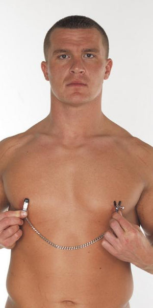 Rimba Metal Adjustable Nipple Clamps with Chain Black or Silver RIM 8169/7702 (Best Quality)