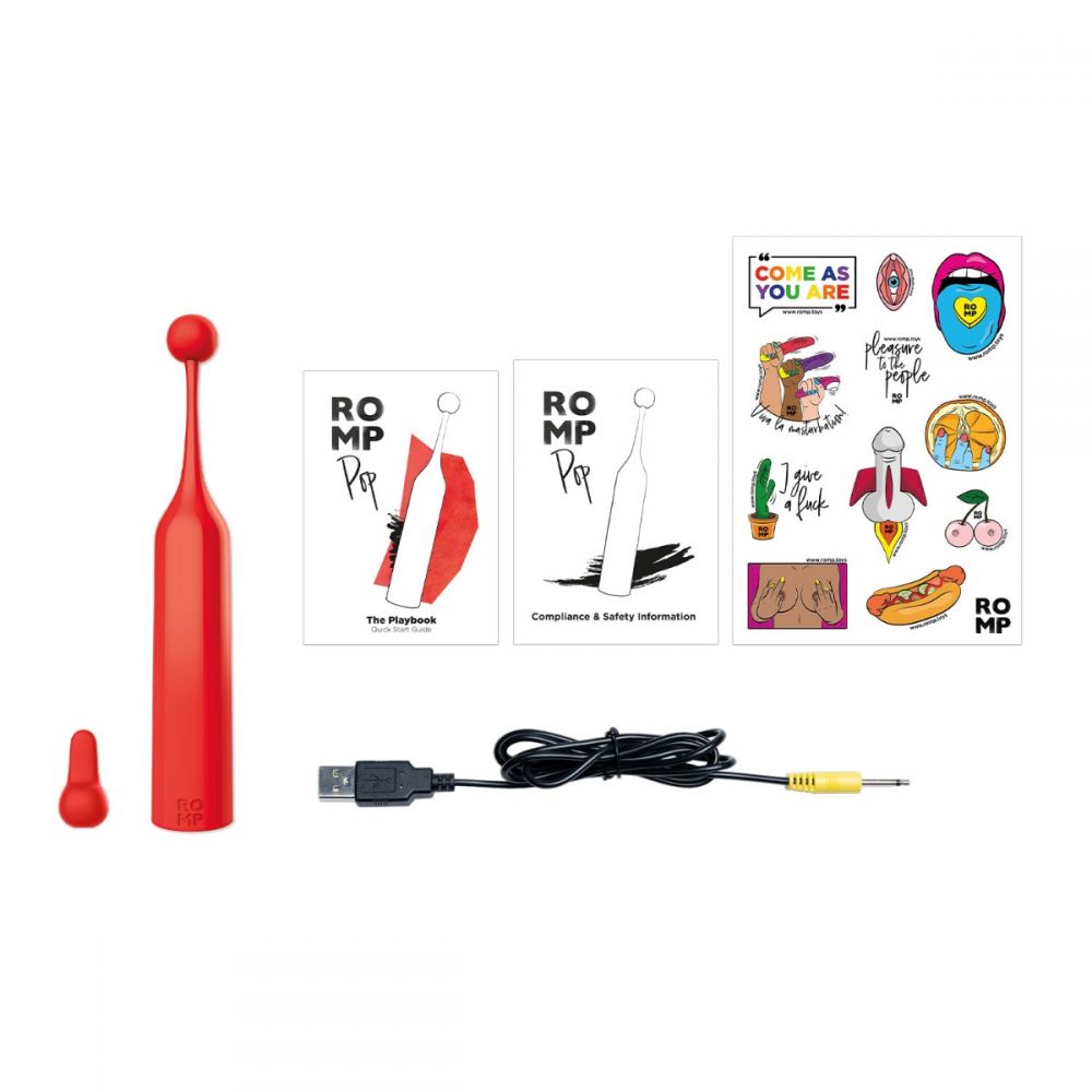 Romp Pop Rechargeable Silicone Clitoral Stimulator And Pinpoint Vibrat Love is Love Romp Pop Rechargeable Silicone Clitoral Stimulator And Pinpoint Vibrat Love is Love