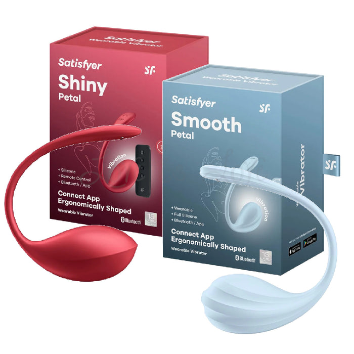 Satisfyer Wearable Vibrator Connect App Shiny Petal with Remote Control or Smooth Petal