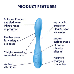 Satisfyer G-Spot Flex 4+ App-Controlled Multi Vibrator Blue (Authorized Retailer) Buy in Singapore LoveisLove U4Ria 