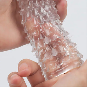 Transparent Penis Nubby Textured Extension Sleeve