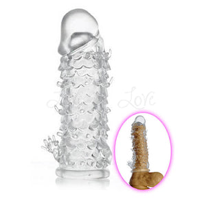 Transparent Penis Nubby Textured Extension Sleeve