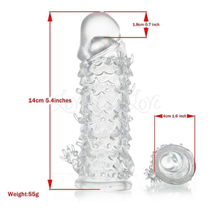 Transparent Penis Nubby Textured Extension Sleeve